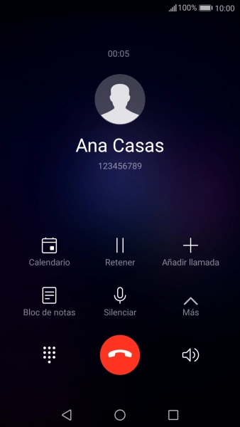 Pulsa el icono de finalizar llamada.