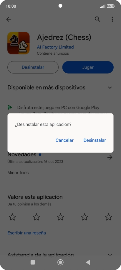 Pulsa Desinstalar.