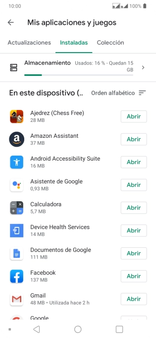 Pulsa la app deseada.
