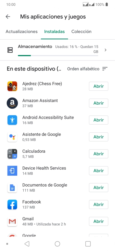 Pulsa la app deseada.