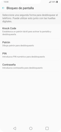 Pulsa el código de seguridad deseado.