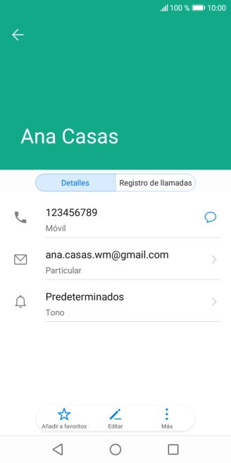 Pulsa el número de teléfono.