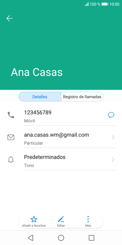 Pulsa el número de teléfono.