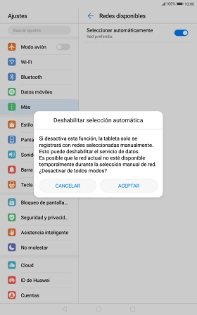 Pulsa ACEPTAR y espera mientras la tablet está buscando redes. Pulsa ACEPTAR y espera mientras la tablet está buscando redes.