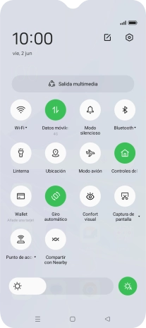 Pulsa Modo avión para activar o desactivar la función. Pulsa Modo avión para activar o desactivar la función.