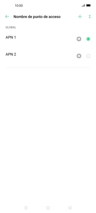 Pulsa en el campo junto a la conexión de datos para activarla.
