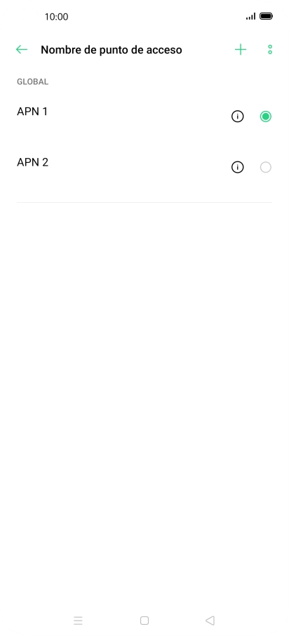 Pulsa en el campo junto a la conexión de datos para activarla.