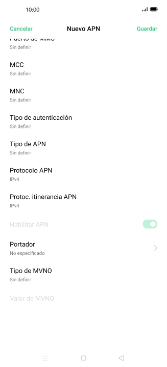 Pulsa Tipo de autenticación.