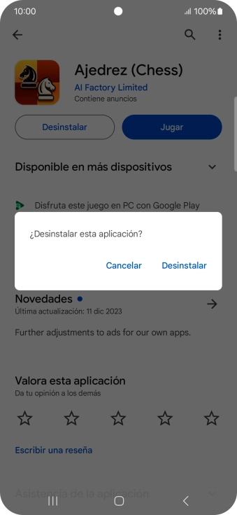 Pulsa Desinstalar.