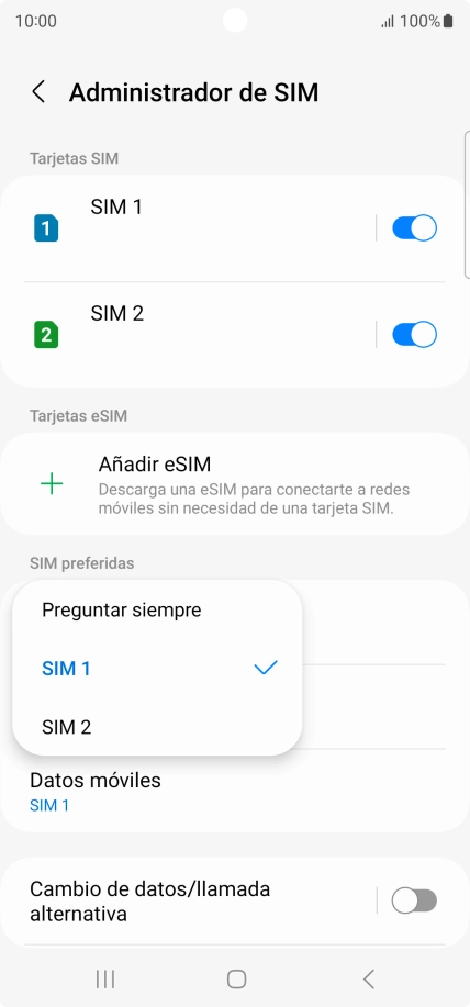Pulsa el ajuste deseado.