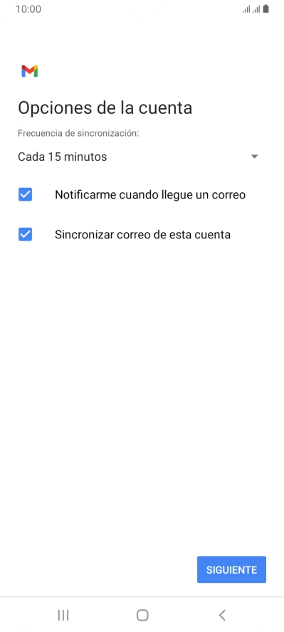 Si aparece en la pantalla esta imagen, tu cuenta de correo electrónico ha sido reconocida y configurada automáticamente. Sigue las indicaciones de la pantalla para introducir más información y terminar la configuración.