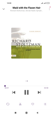 Pulsa la flecha hacia la derecha para ir al archivo de música siguiente.