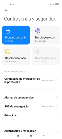 Pulsa Bloqueo de pantalla.
