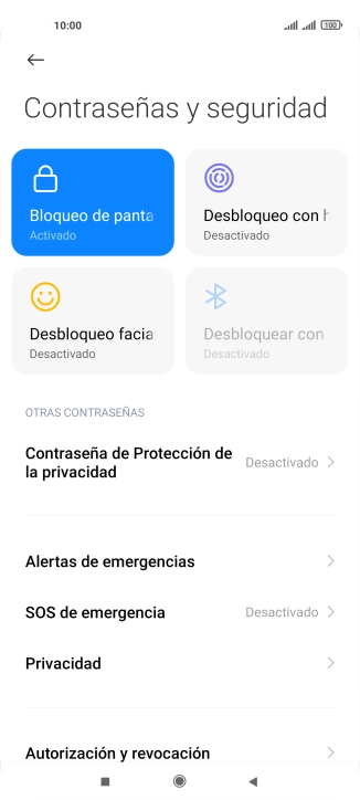 Pulsa Bloqueo de pantalla.