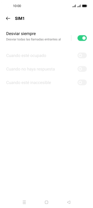 Pulsa el indicador  junto al tipo de desvío deseado.