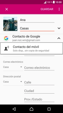 Pulsa Contacto del móvil.