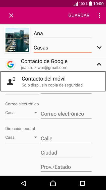 Pulsa Contacto del móvil.