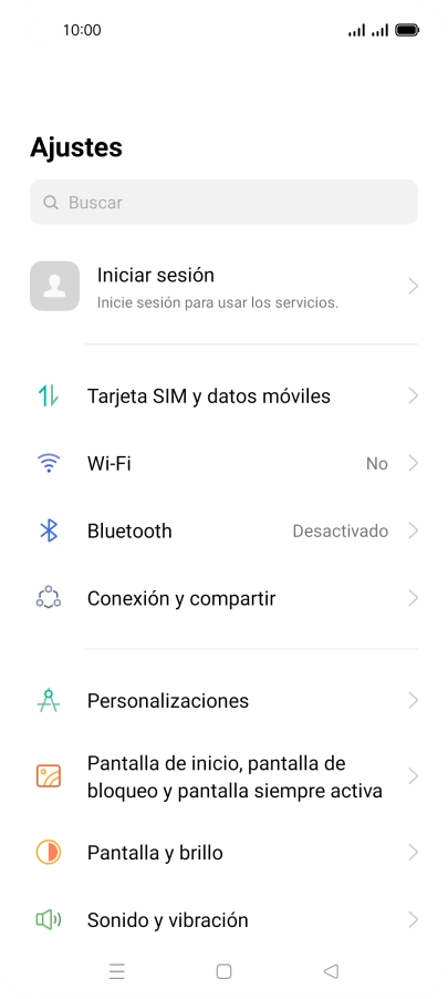 Pulsa Tarjeta SIM y datos móviles.