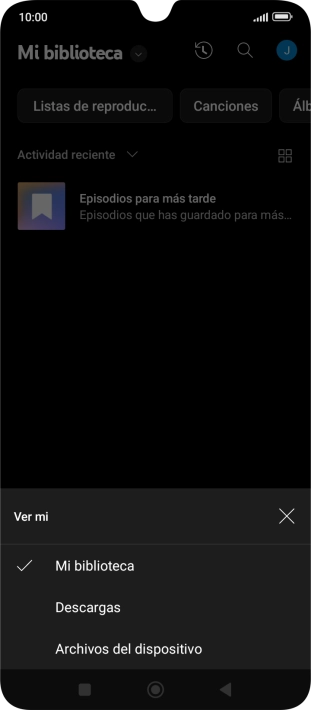 Pulsa una categoría y desplázate al archivo de música deseado.