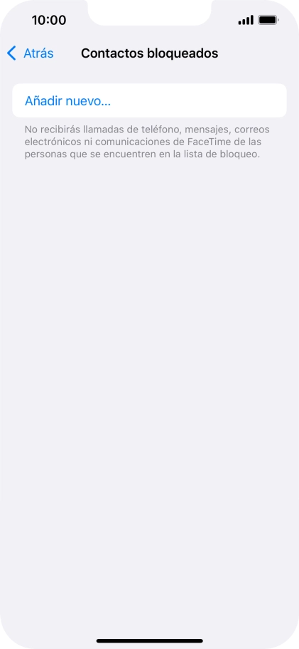 Pulsa Añadir nuevo... y sigue las indicaciones de la pantalla para bloquear un contacto.