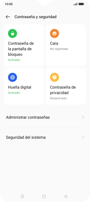 Pulsa Contraseña de la pantalla de bloqueo e introduce el código de seguridad extra que has creado anteriormente.