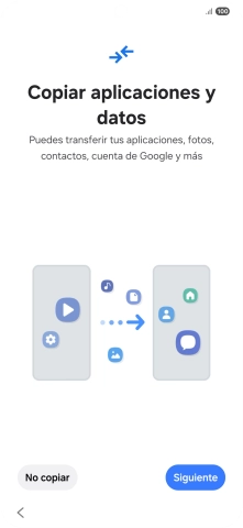 Pulsa No copiar y sigue las indicaciones de la pantalla para finalizar la activación del teléfono.