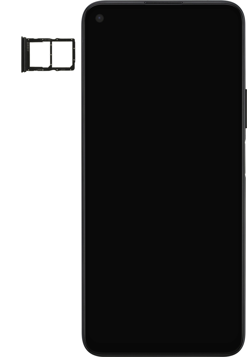 Gira la tarjeta SIM de modo que la esquina biselada de la tarjeta coincida con la esquina biselada del primer contenedor. A continuación insértala en el contenedor.