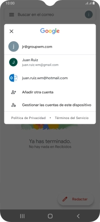 Pulsa la cuenta de correo electrónico deseada.