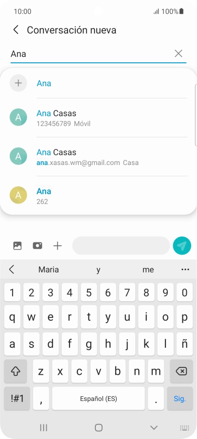 Pulsa el contacto deseado.