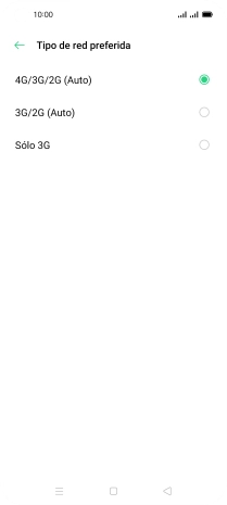 Pulsa el tipo de red deseado.