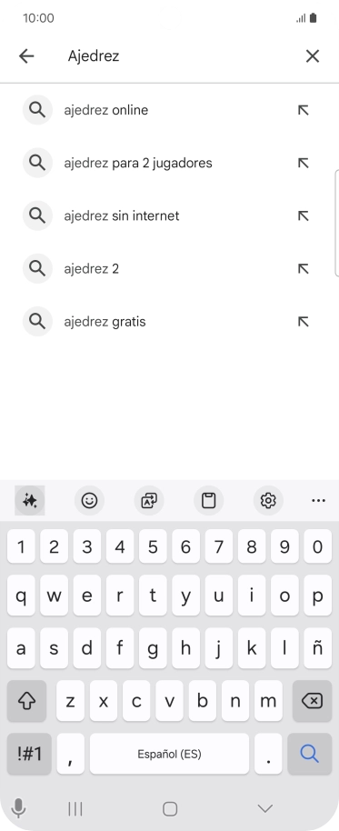 Introduce el nombre del tema o de la app y pulsa el icono de búsqueda.