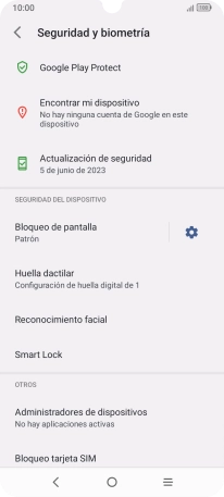 Pulsa Bloqueo de pantalla e introduce el código de seguridad extra que has creado anteriormente.