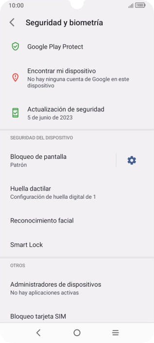 Pulsa Bloqueo de pantalla e introduce el código de seguridad extra que has creado anteriormente.