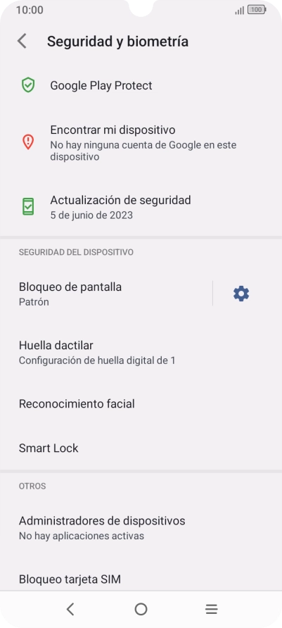 Pulsa Bloqueo de pantalla e introduce el código de seguridad extra que has creado anteriormente.