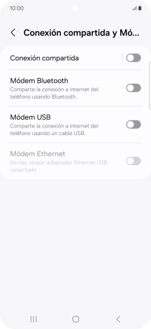 Pulsa Conexión compartida.