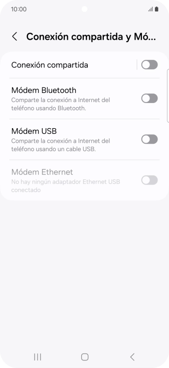 Pulsa Conexión compartida.