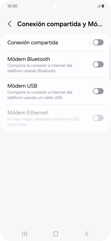 Pulsa Conexión compartida.