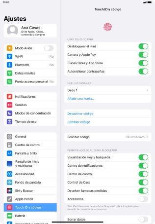 Pulsa el indicador junto a los ajustes deseados para activarlos o desactivarlos. Pulsa el indicador junto a los ajustes deseados para activarlos o desactivarlos.
