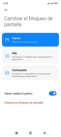 Pulsa Desactivar bloqueo de pantalla e introduce el código de seguridad extra que has creado anteriormente.