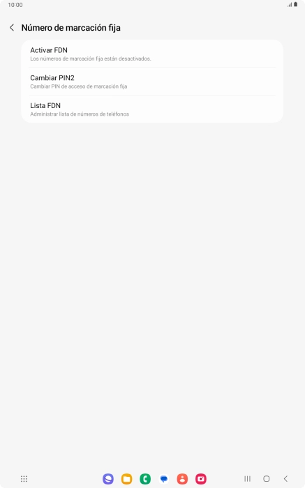 Pulsa Activar FDN.
