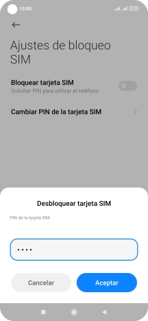 Introduce tu código PIN y pulsa Aceptar.