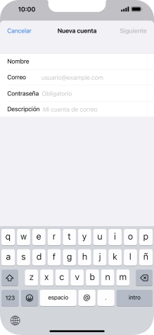 Pulsa Correo e introduce tu dirección de correo electrónico.