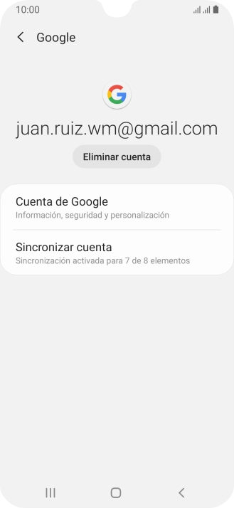 Pulsa Sincronizar cuenta.