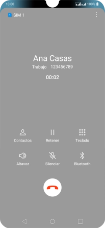 Pulsa el icono de finalizar llamada.