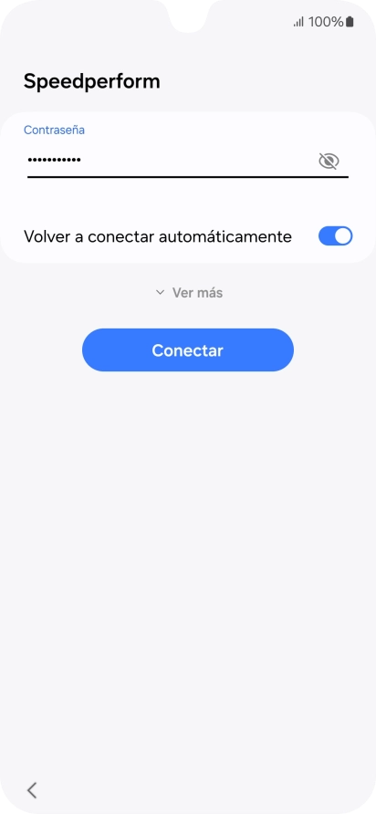 Introduce la contraseña de la red wifi y pulsa Conectar.