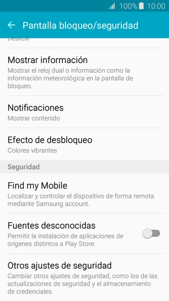 Pulsa Otros ajustes de seguridad.