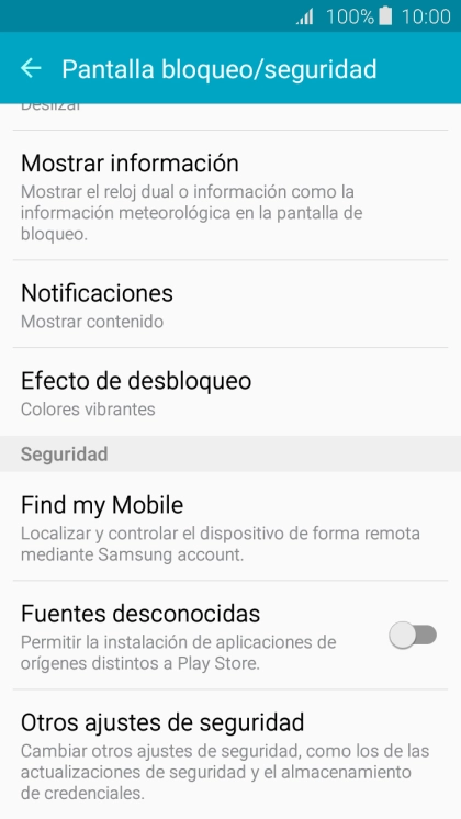 Pulsa Otros ajustes de seguridad.