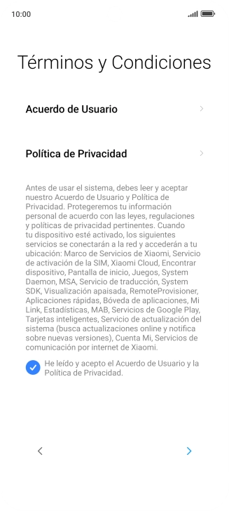 Pulsa la flecha hacia la derecha.