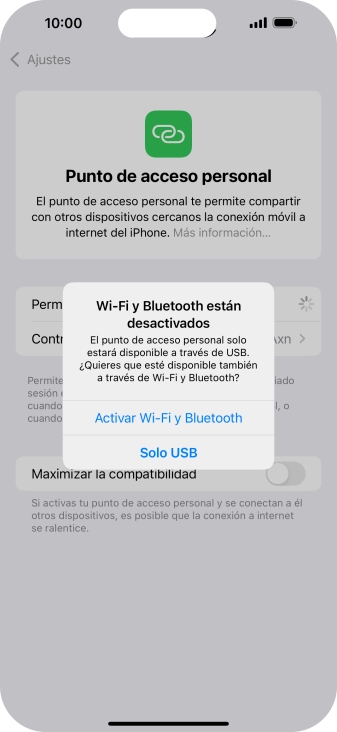 Si el wifi está desactivado, pulsa Activar Wi-Fi y Bluetooth.