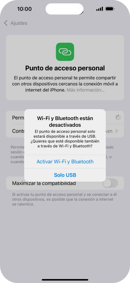 Si el wifi está desactivado, pulsa Activar Wi-Fi y Bluetooth.